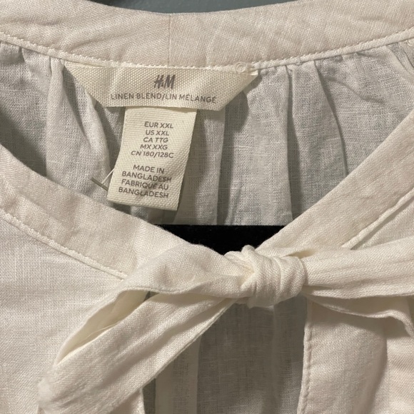 Tie front bow puffy sleeve shirt - Picture 6 of 7